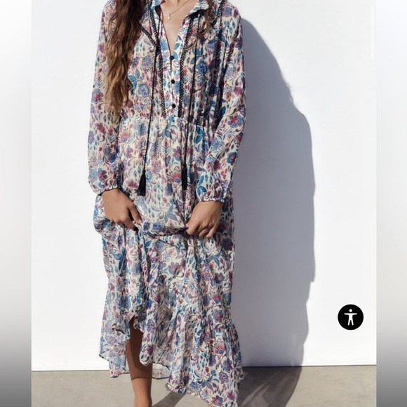 Lace trim printed maxi dress - Picture 4 of 5